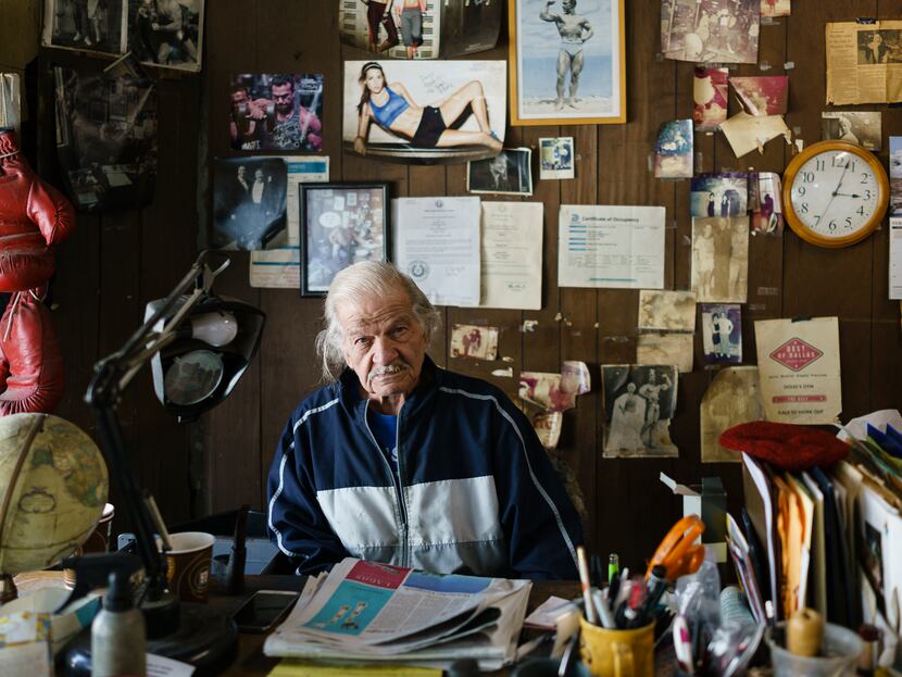 Doug Eidd owned and operated Doug's Gym for 55 years. From this chair he conducted business...