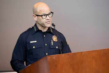 Dallas Police Chief Eddie Garcia speaks during a news conference on Tuesday, June 20, 2023....