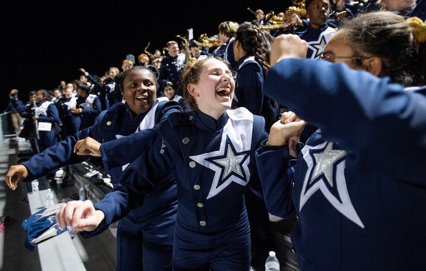 Frisco Lone Star flautists Terrilyn Hackworth, Maddison Woods, and Alex Blunt, left to...