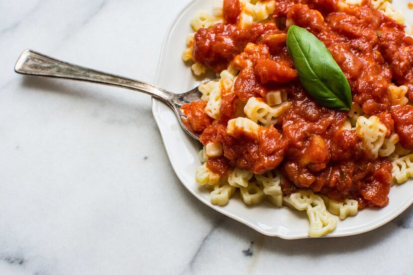 Basic Tomato Sauce on kids' pasta