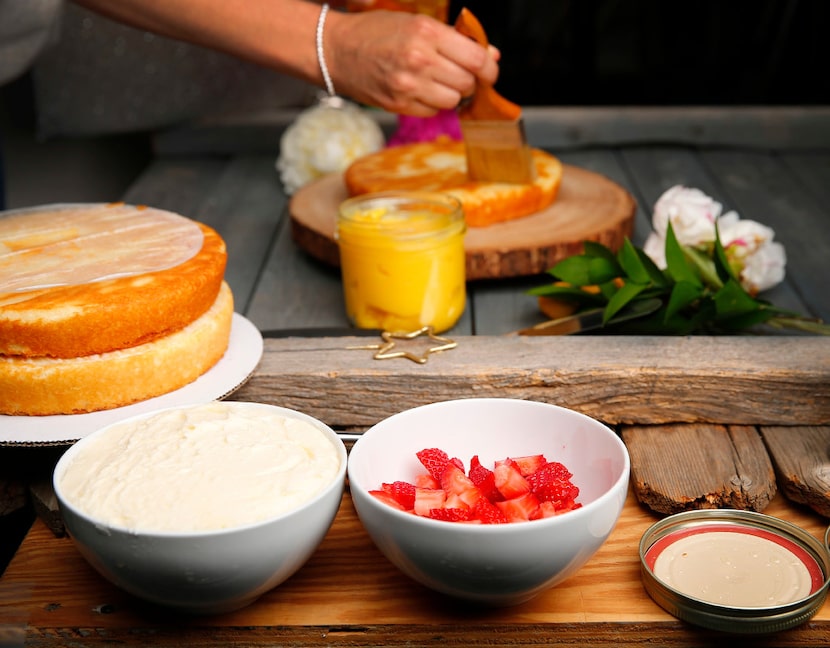 Local baker Kristen Massad demonstrates how to make a naked cake in the studio.