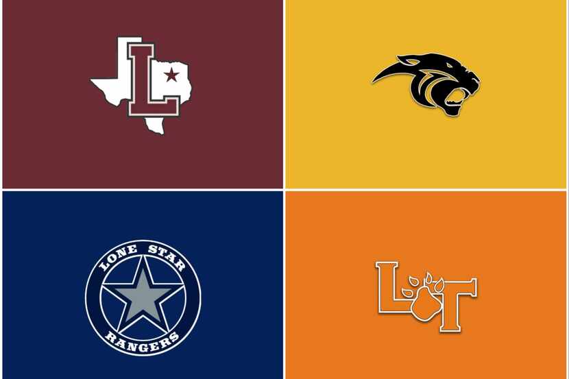 Clockwise from top left: Lewisville, Plano East, Frisco Lone Star, Lancaster