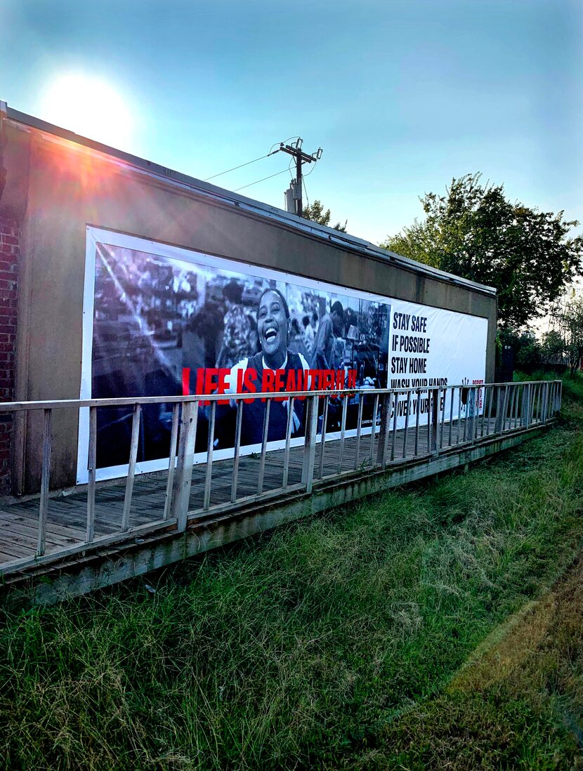 A banner at DART's MLK rail station reminds us that life is beautiful, in spite of the...