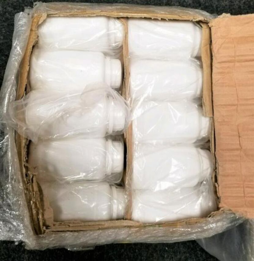 U.S. Customs and Border Protection officers seized 65 pounds of liquid meth on Tuesday.