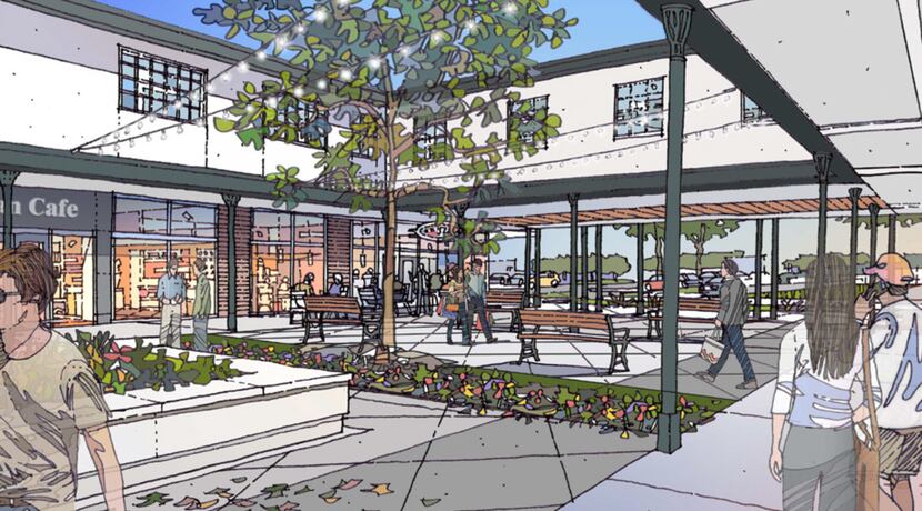 Casa View's central retail courtyard will get a redo with new landscaping and paving.