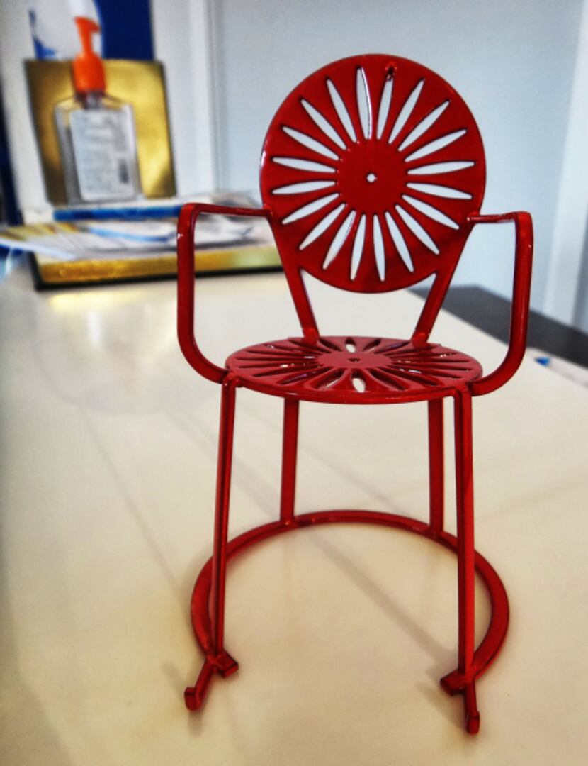 The stamped-metal sunburst chairs are a decades-old icon of University of Wisconsin's...