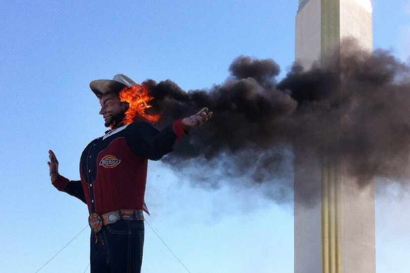Big Tex caught fire at the State Fair of Texas in Fair Park in 2012.