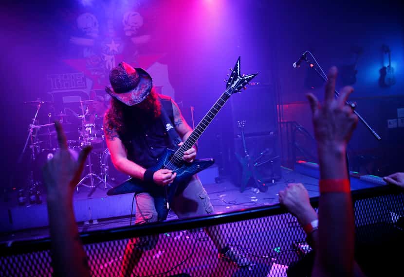 In this July 25, 2015 file photo, guitarist Jim Crye of the Pantera heavy metal tribute...