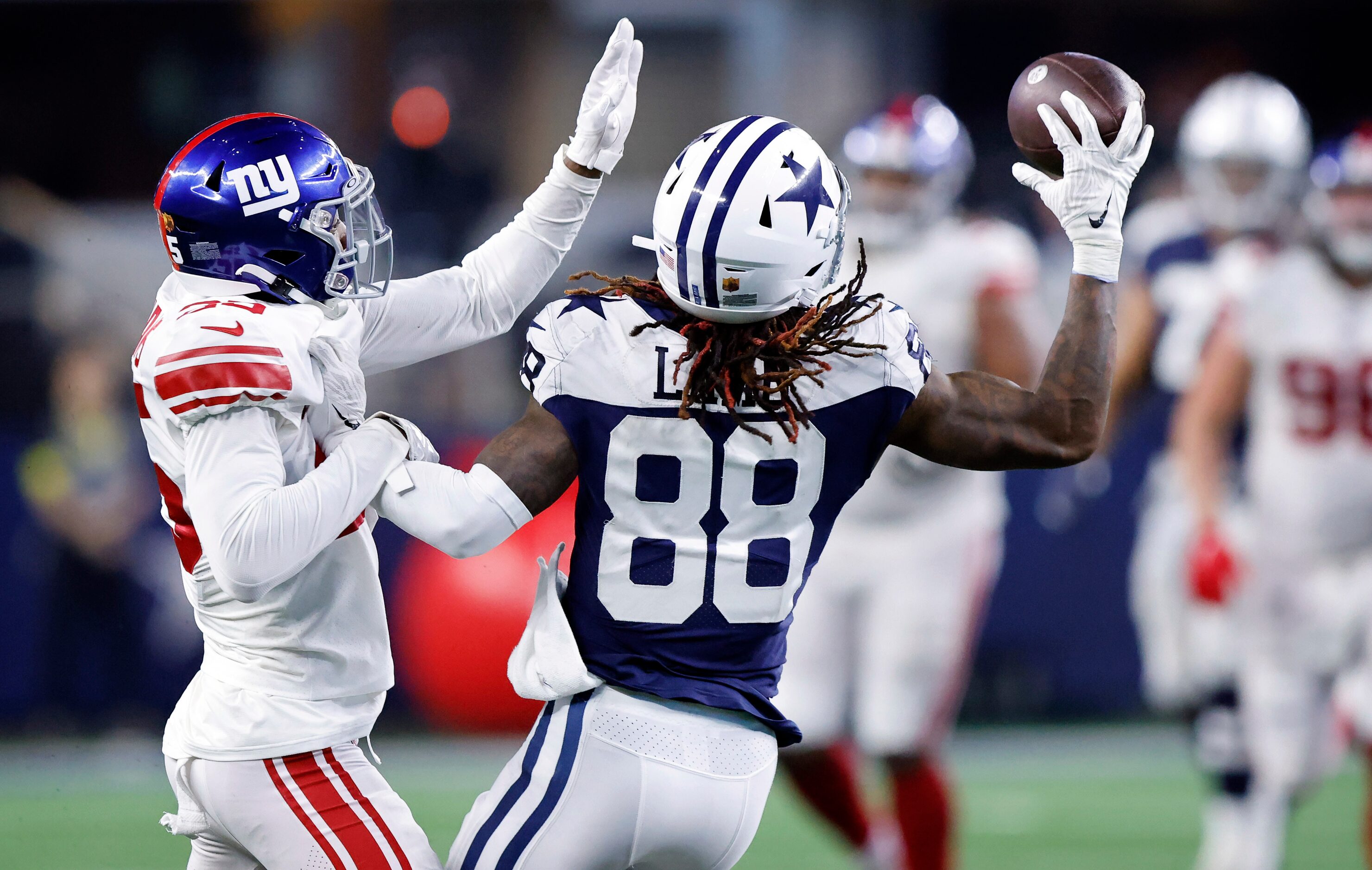 New York Giants cornerback Rodarius Williams (25) was called for pass interference on Dallas...