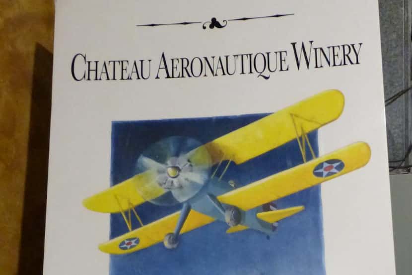 
Chateau Aeronautique’s bottle labels are airplane-themed.

