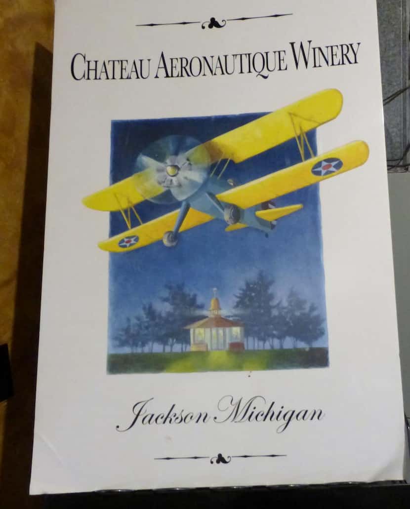 
Chateau Aeronautique’s bottle labels are airplane-themed.

