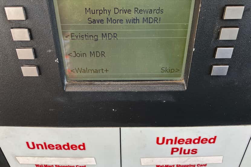 A Murphy USA gas pump showed the "Murphy Drive Rewards" screen on June 22 at 186 E. Round...