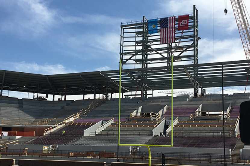 Oklahoma's stadium progress leading up to OU's spring scrimmage on April 9, 2016 in Norman,...