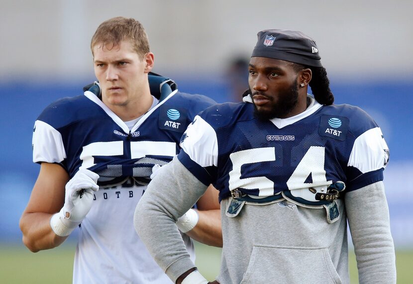 Dallas Cowboys linebacker Jaylon Smith (54) and Dallas Cowboys linebacker Leighton Vander...