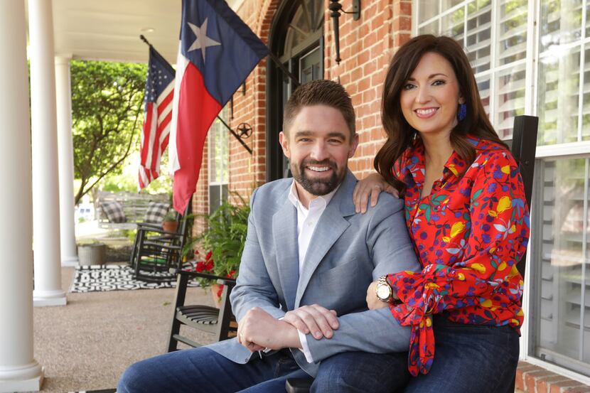 Jeff Leach, left, and Becky Leach pose for a photograph at their home on April 19, 2019. 