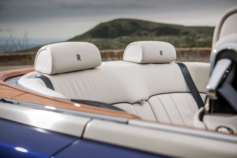 In the back seat of the Rolls Royce Phantom Drophead Coupe legroom was surprisingly tight.