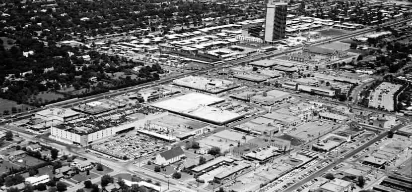 May 1, 1965 aerial photo of Preston Center, Northwest highway at Preston Road