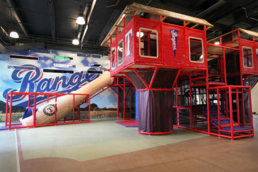 The kid's zone during a media tour and update of the upgrades to Rangers Ballpark in...