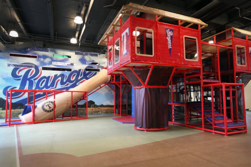 The kid's zone during a media tour and update of the upgrades to Rangers Ballpark in...