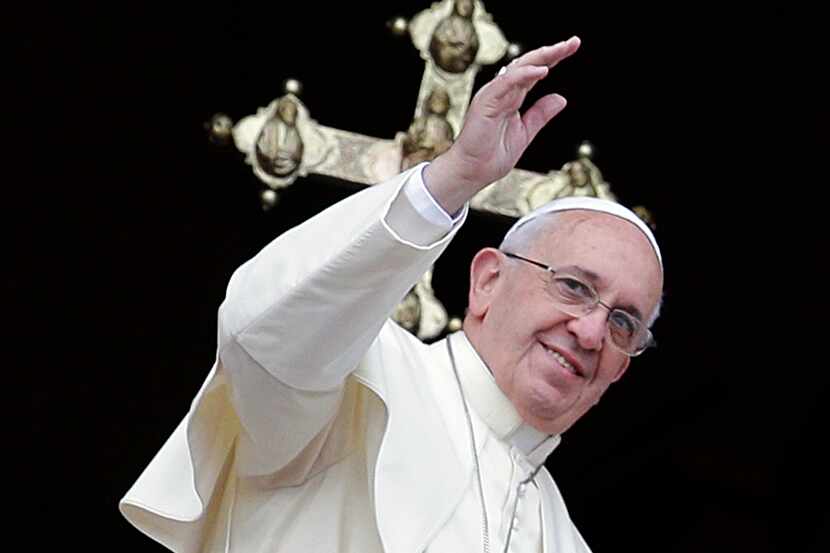 Pope Francis delivers his "Urbi et Orbi" (to the City and to the World) message from the...