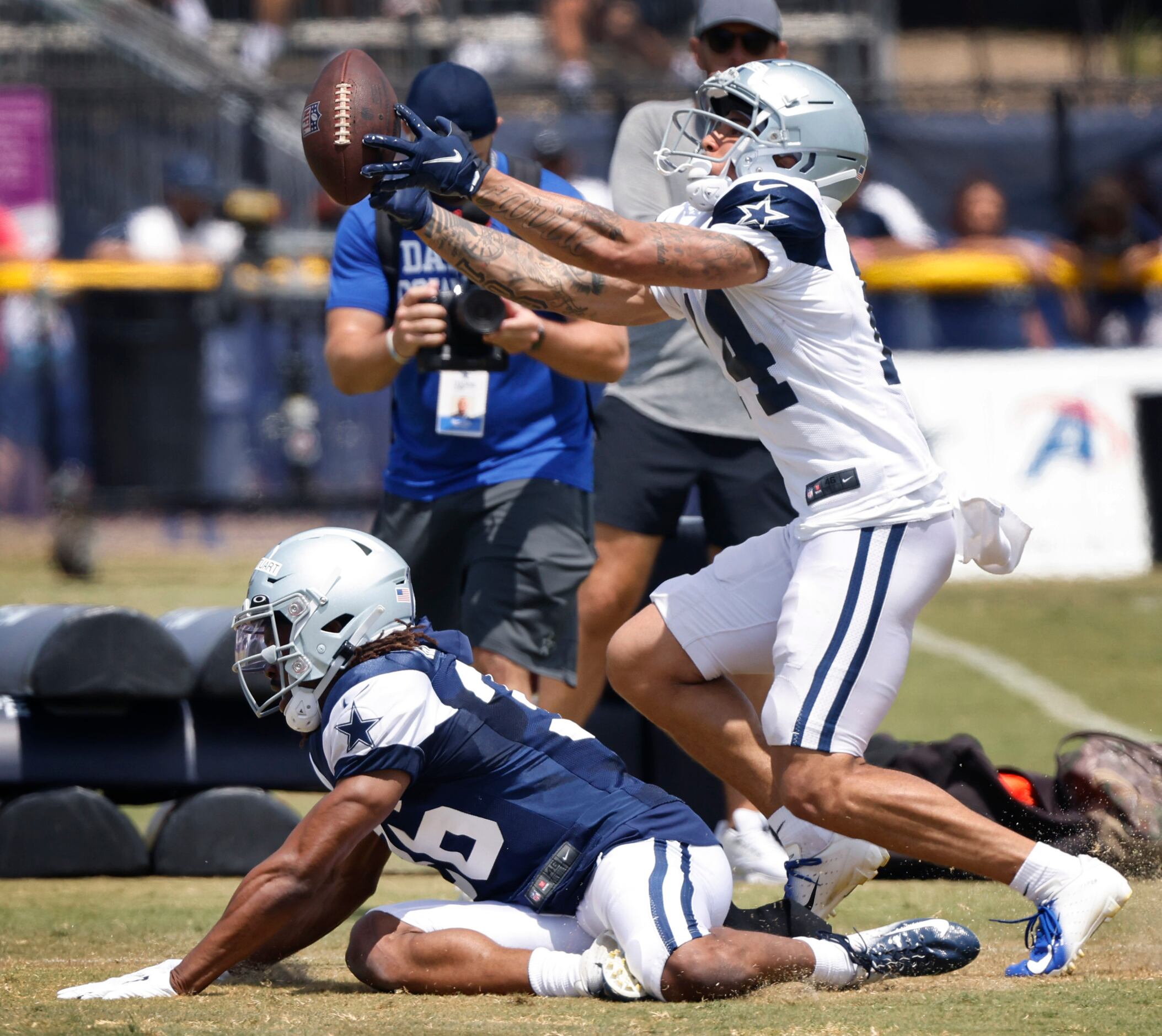 Dallas Cowboys wide receiver Ty Fryfogle at NFL football training