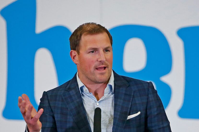 Dallas Cowboys tight end Jason Witten speaks at the Alberstons all-star gala at the Star in...