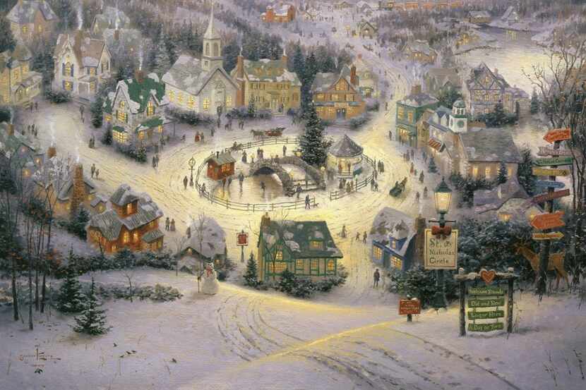  Thomas Kinkade's 1993 painting St. Nicholas Circle is expected to serve as inspiration for...