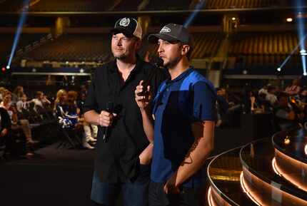 In one of Blake Shelton and Luke Bryan's rare serious moments, they rehearse for the ACM...