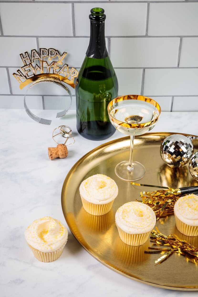 SusieCakes is baking Champagne cupcakes for New Year's.