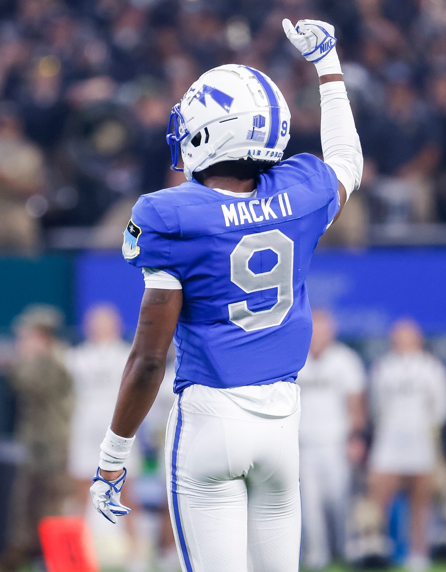 Air Force Falcons cornerback Michael Mack II (9) waits for a Army Black Knights fourth down...