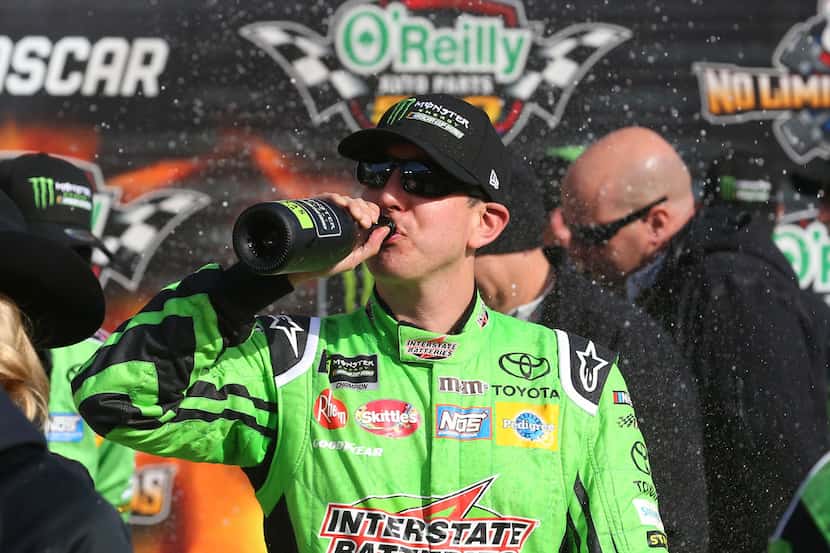 FORT WORTH, TX - APRIL 08:  Kyle Busch, driver of the #18 Interstate Batteries Toyota,...