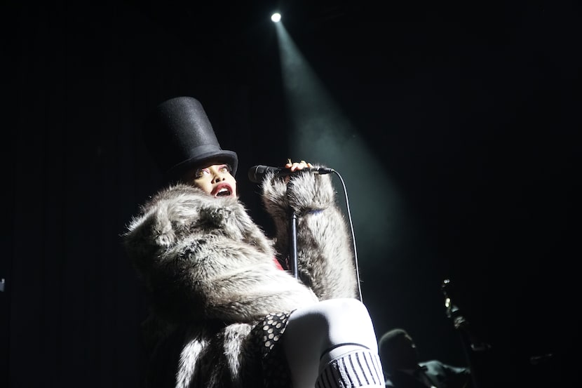 Erykah Badu performs at The Bomb Factory in Dallas, Texas on Saturday, Feb. 22, 2020.