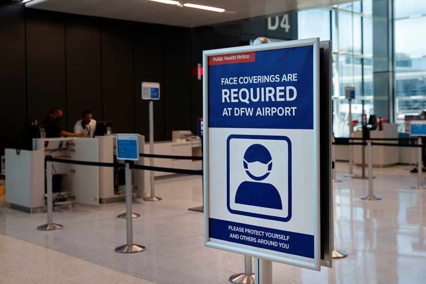 Passengers will be reminded to wear their masks as the Terminal D Extension finishes out...