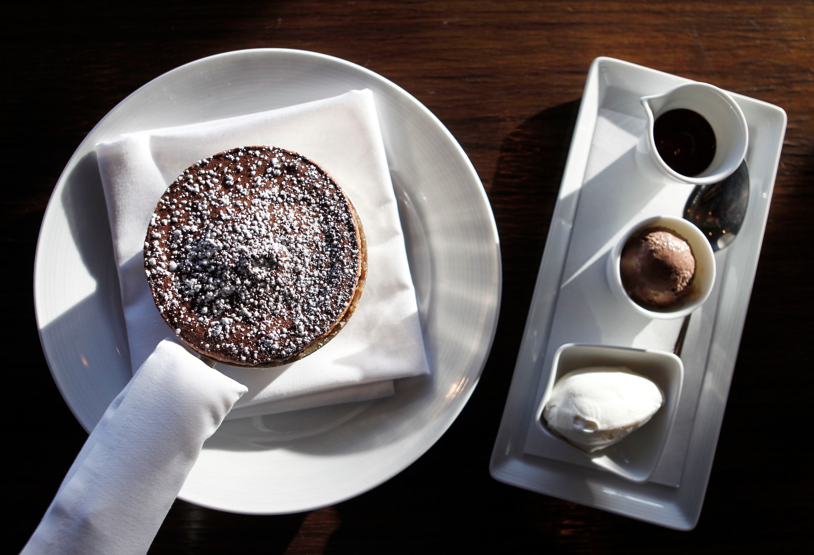 BITTERSWEET CHOCOLATE SOUFFLE AT FIVE SIXTY BY WOLFGANG PUCK -- It’s just a chocolate...