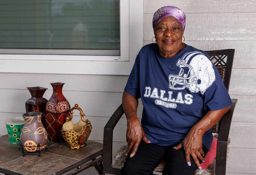 Zeta White sat on the front porch of her home on Sept. 15 in McKinney. White's old home was...