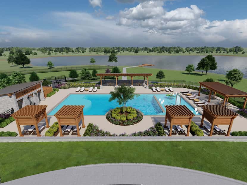 The Cibolo Hills community will include a community center with pool.