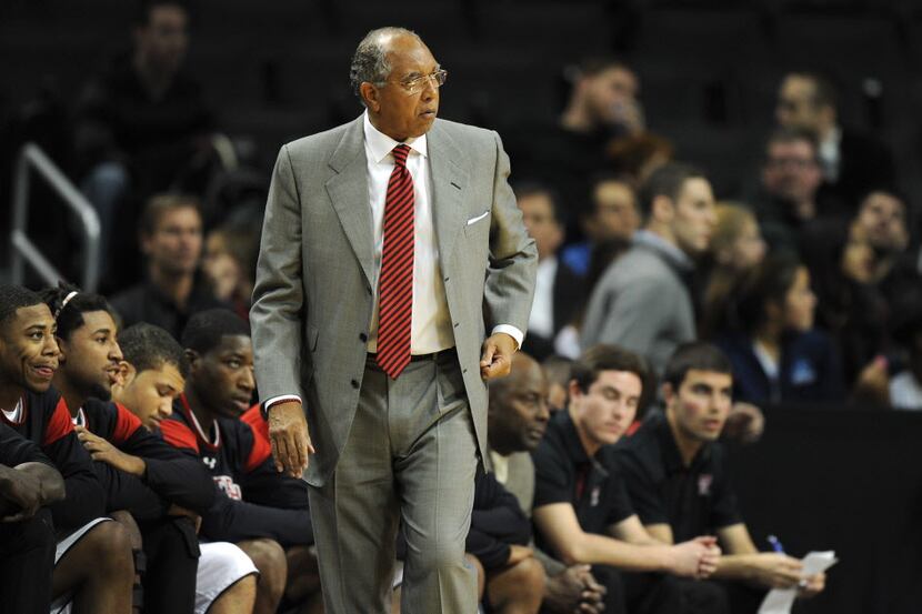 NEW YORK, NY - NOVEMBER 25:  Texas Tech Red Raiders head coach Tubby Smith looks on during...