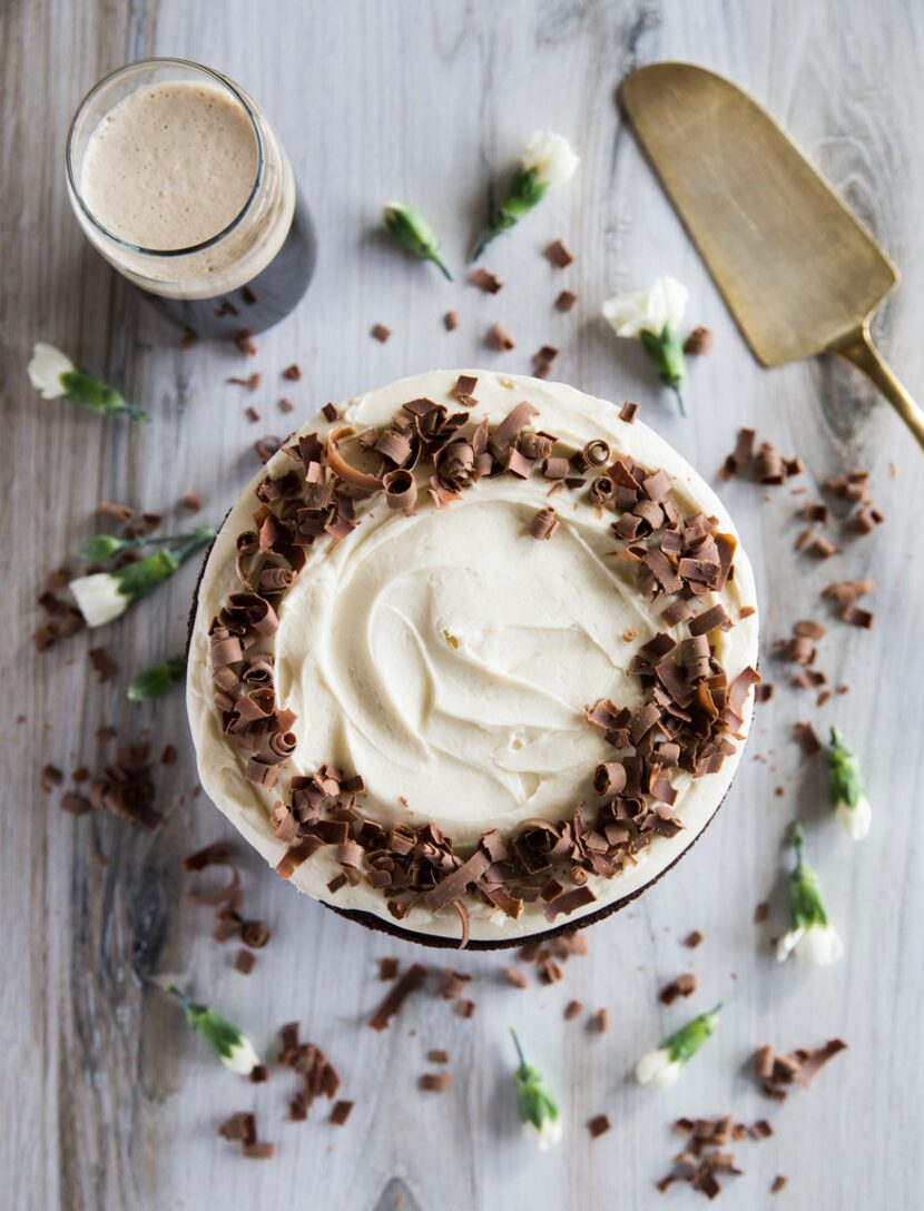 A Guinness cake with Irish cream cream cheese icing.