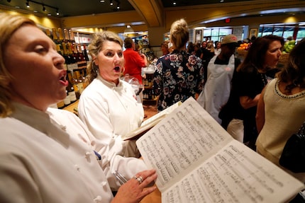 Katrina Kledas and Jackie Lengfelder sing opera, live, during a VIP night at Eatzi's in Fort...