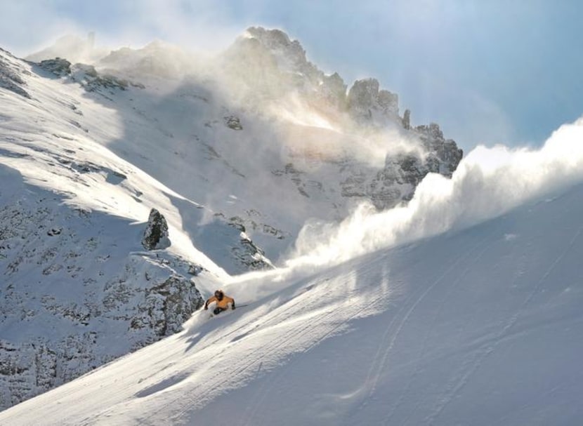 
There are plenty of thrills to be had on the shoulder of 13,320-foot Palmyra Peak above...