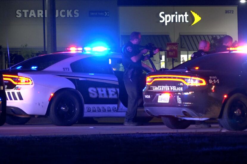 Lancaster police officers converge on a suspect that led them on a chase into Tarrant County...