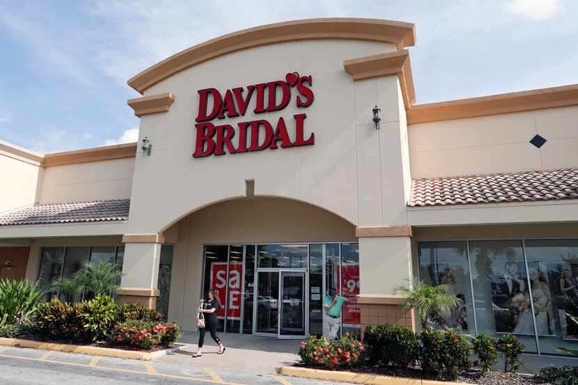 The entrance to a David's Bridal store is seen Monday, Nov. 19, 2018, in Orlando, Fla.