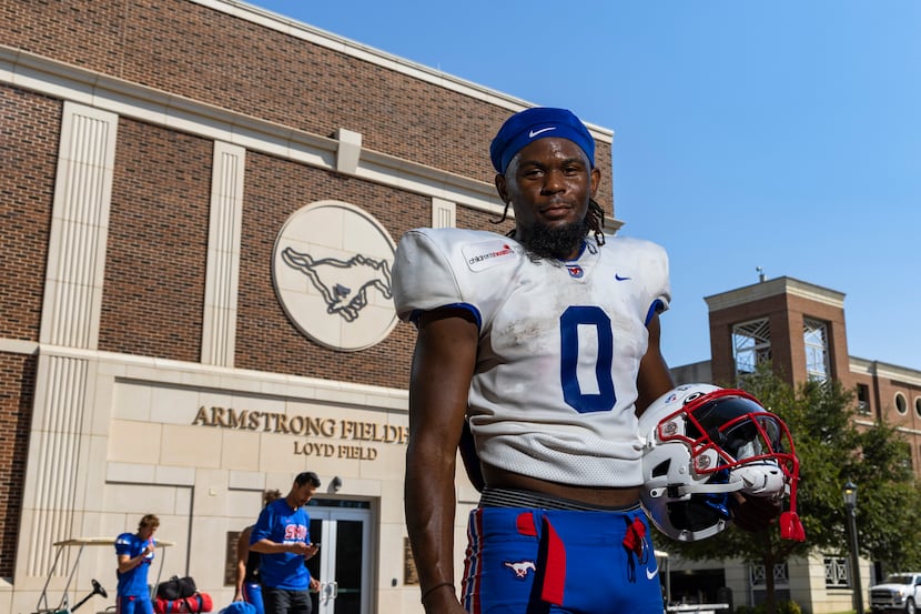 SMU running back Camar Wheaton poses for a photo after practice at SMU in Dallas, Wednesday,...