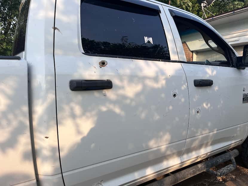 The white pickup that José Granados Cerritos was riding on when he and his cousins received...