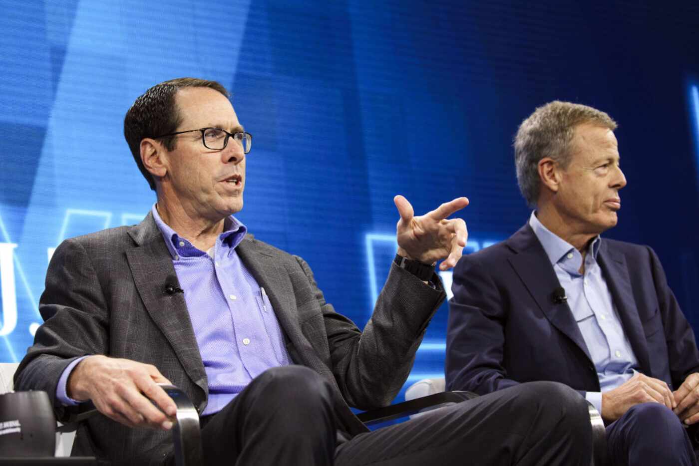 Randall Stephenson (left), chairman and chief executive officer of AT&T Inc., spoke last...