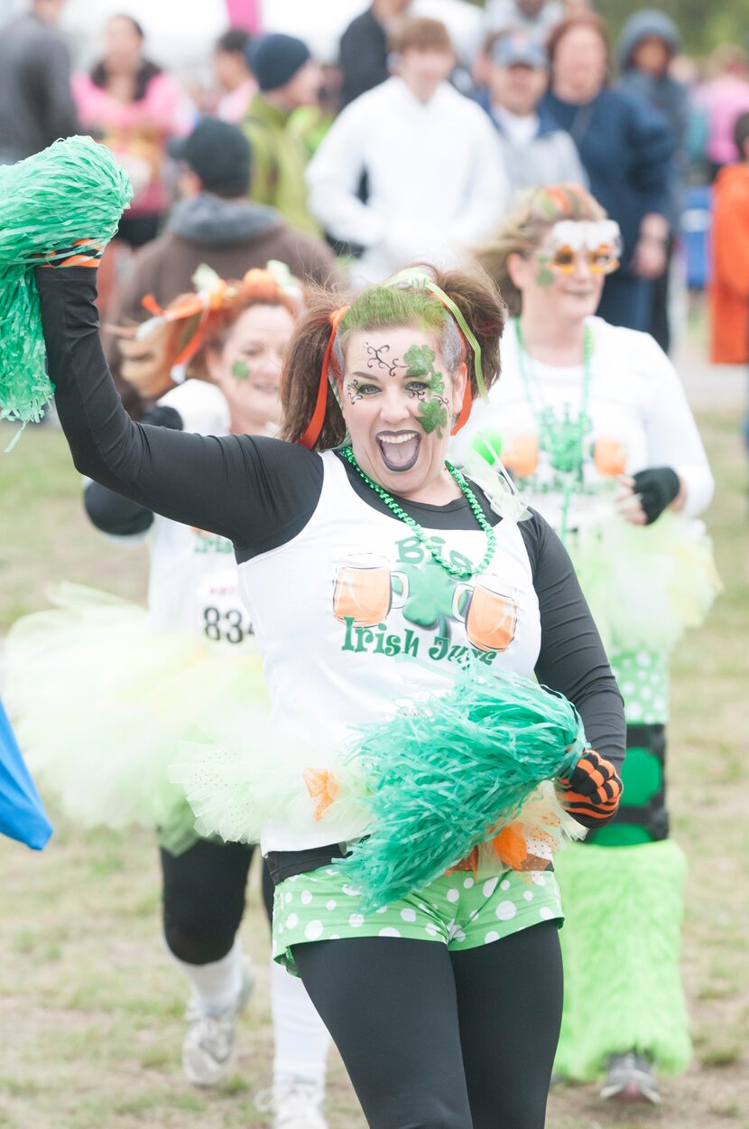 Women competing in the Dirty Girl Mud Run at Cedar Hill State Park on Saturday, Oct. 6, 2012.  