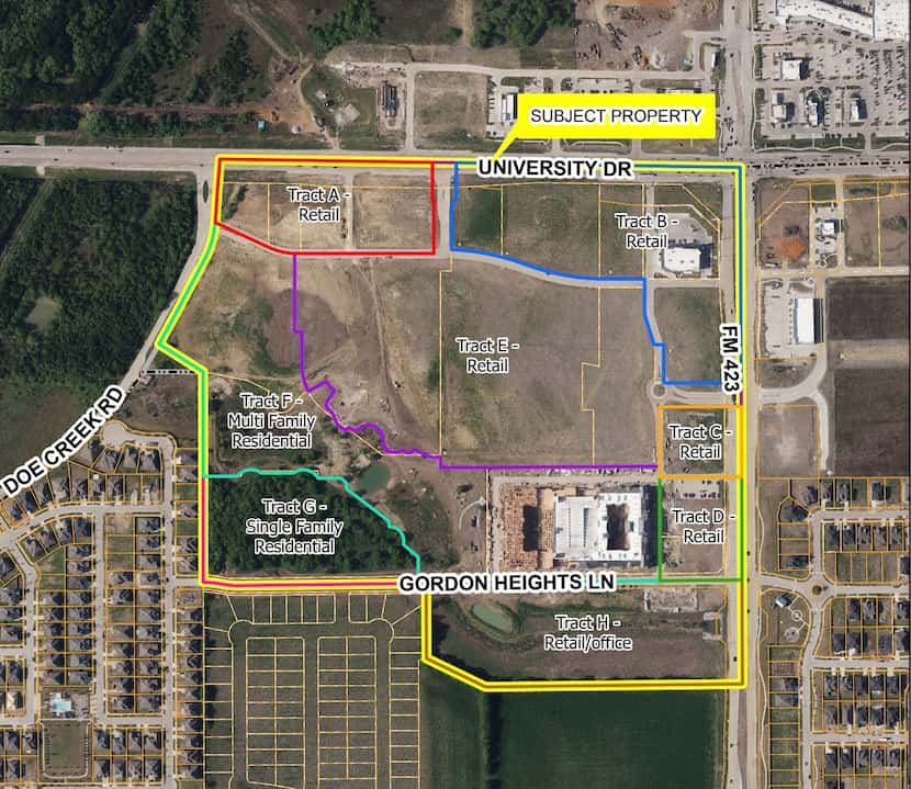 The development site is on U.S. 380 across from the Windsong Ranch communty.