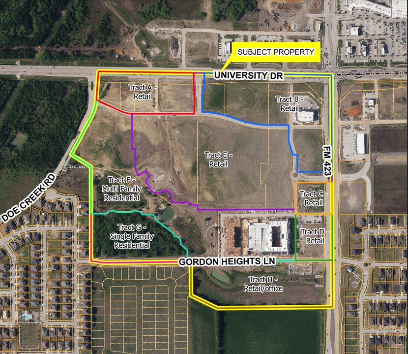 The development site is on U.S. 380 across from the Windsong Ranch communty.