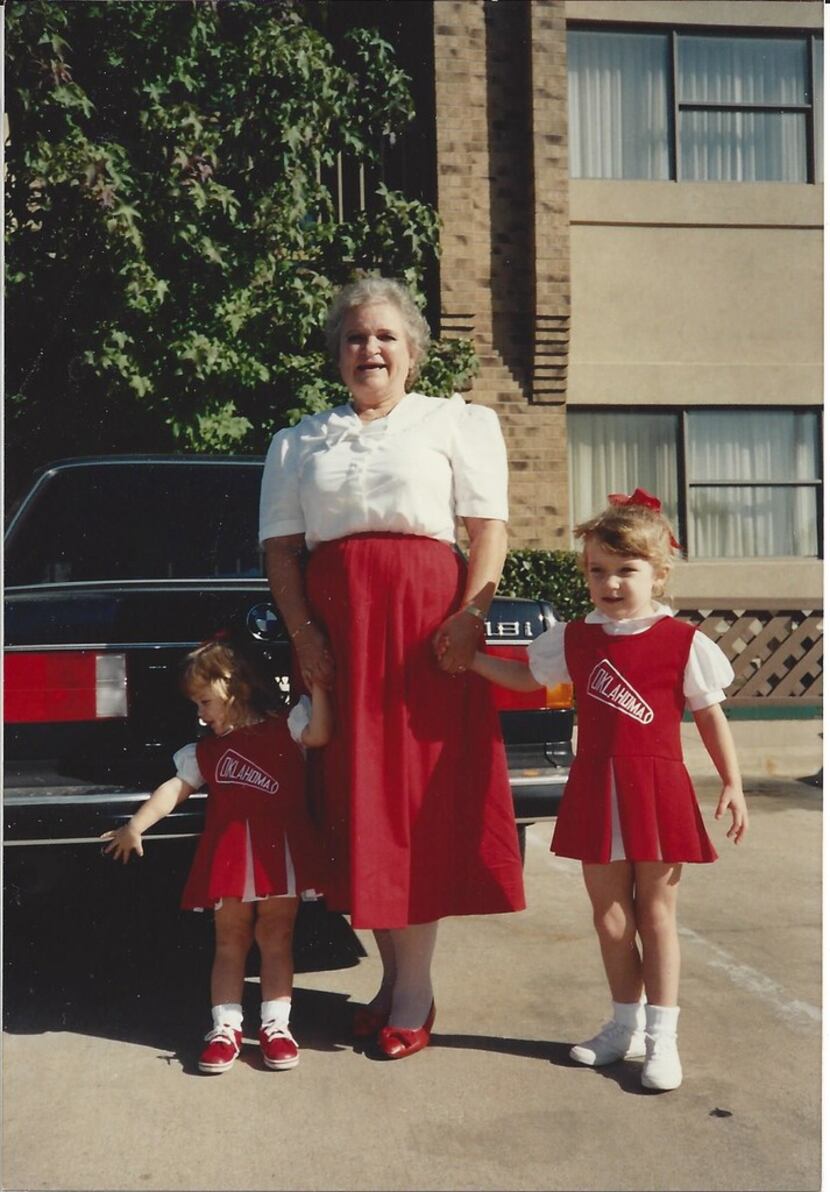 Nancy McCall (center), Nanette Light's grandmother, holds Light's hand (right), then age 4,...
