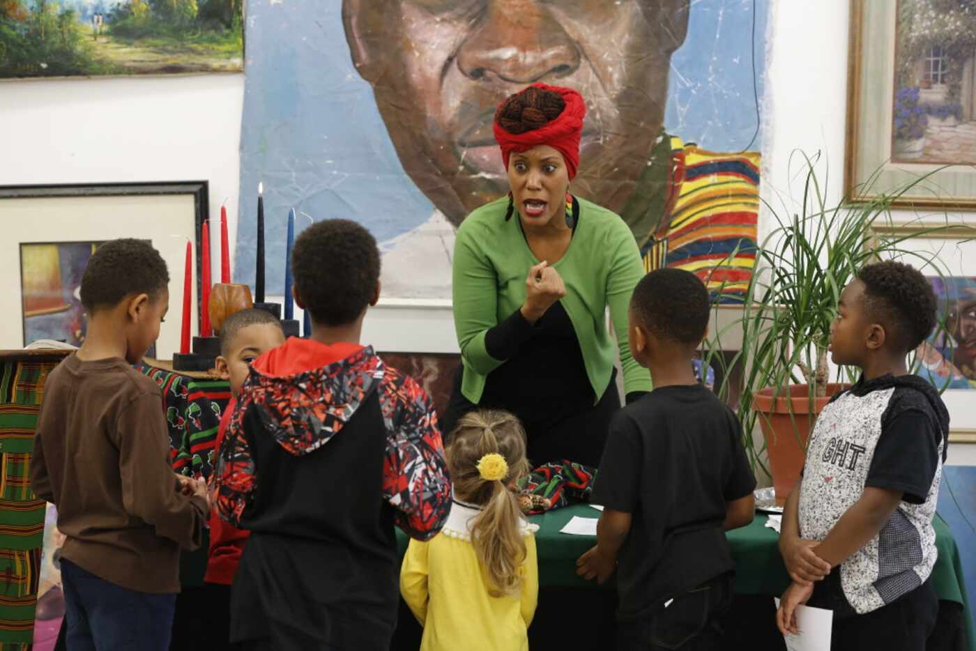 Renee Miche'al Jones, known as Sister Renee, taught the principles of Kwanzaa at Pan African...